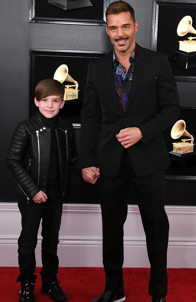 Ricky Martin and son Matteo. Picture: Getty Images.