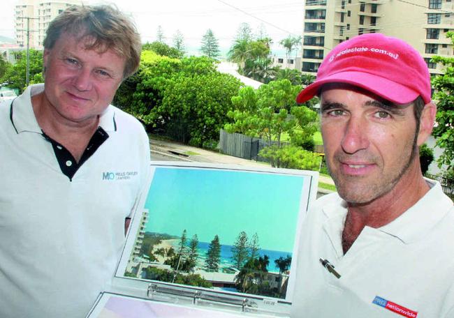 Brian McGuckin of LauDan Developments and PRDnationwide Coolum Beach’s Andy Lake. Picture: Contributed Erle Levey