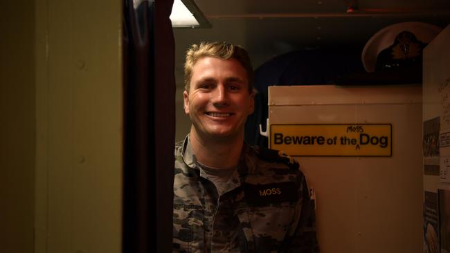 'Moss dog' onboard the HMAS Perth. Picture: (A)manda Parkinson