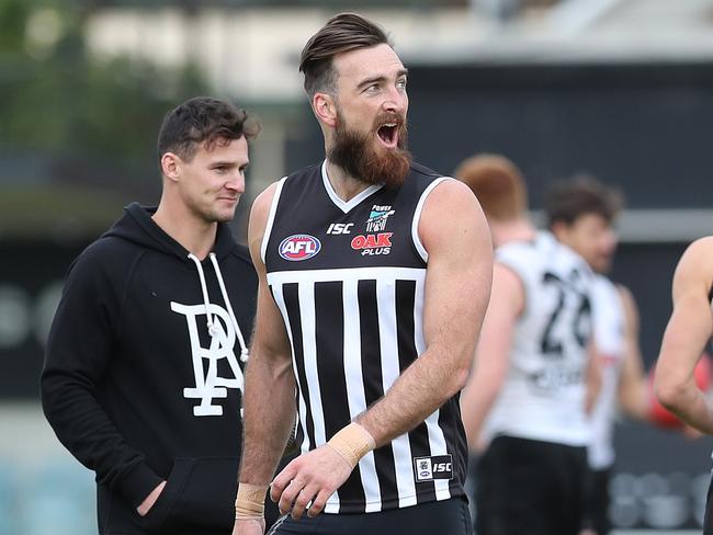 Charlie Dixon at Port Adelaide training at Alberton Oval. Picture: Tait Schmaal