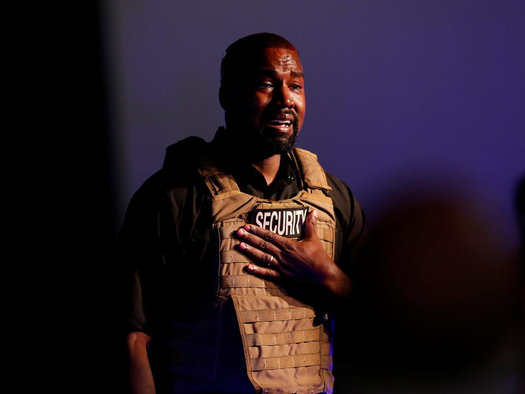 Kanye revealed intimate details at his presidential rally at the weekend. Picture: Reuters/Randall Hill