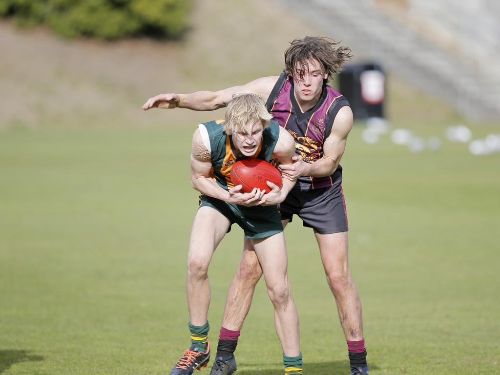 Hutchins 2nd XVIII versus St Patricks in the Sports Association of Independent Schools Australian Rules grand final. Picture. PATRICK GEE