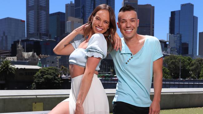 Singers Anthony Callea and Bonnie Anderson are releasing a new single, a remake of the classic Together Again. Picture: Alex Coppel.