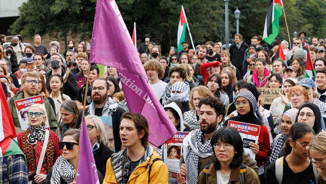 A Pro-Palestinian rally at Sydney University in May. Picture: NCA NewsWire/David Swift