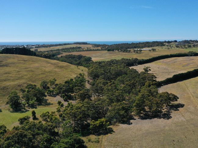 Spring Creek looking towards Duffields Road and Jan Juc. Torquay and Jan Juc is awash with purple signs as the deadline looms for submissions into the future of Spring Creek. Picture: Alan Barber