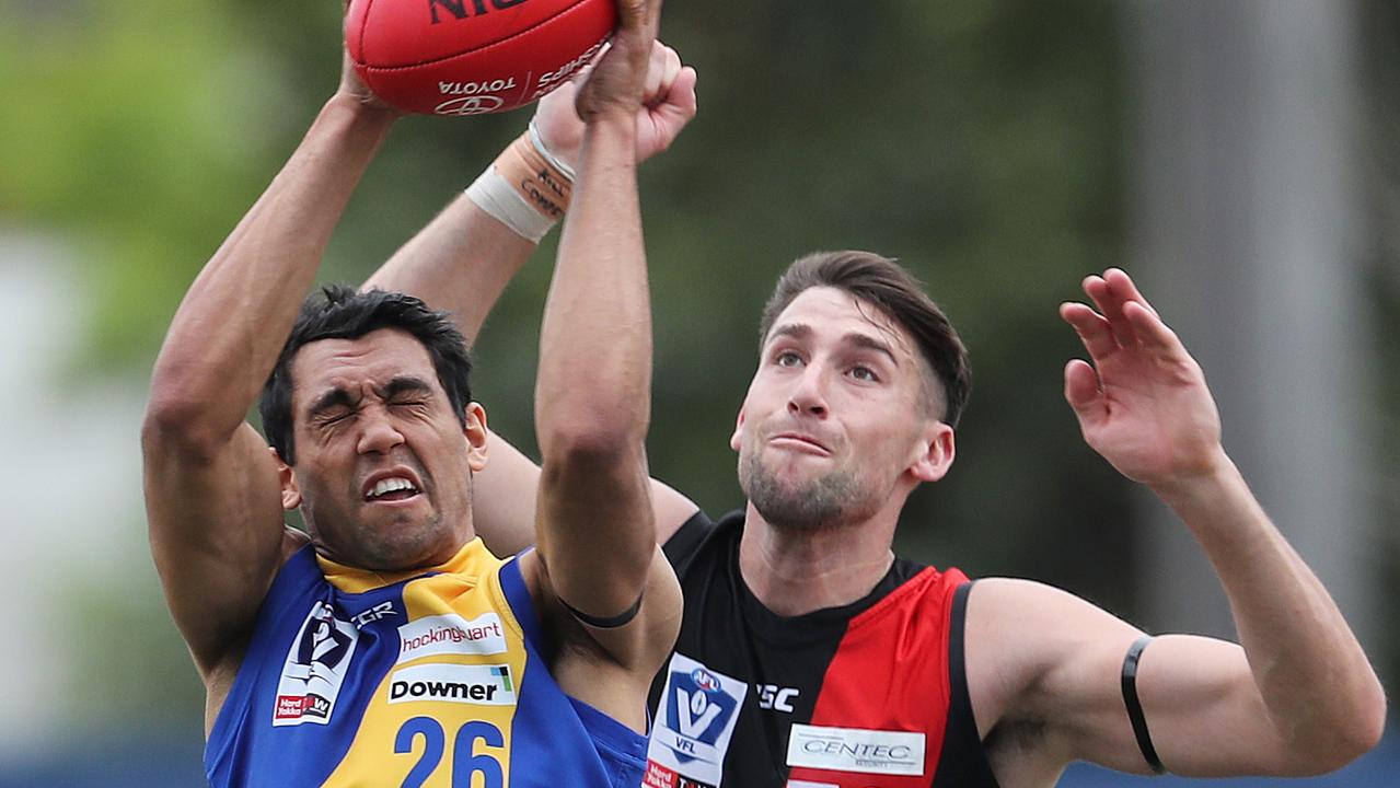 Williamstown and Essendon compete in a VFL game in 2019.