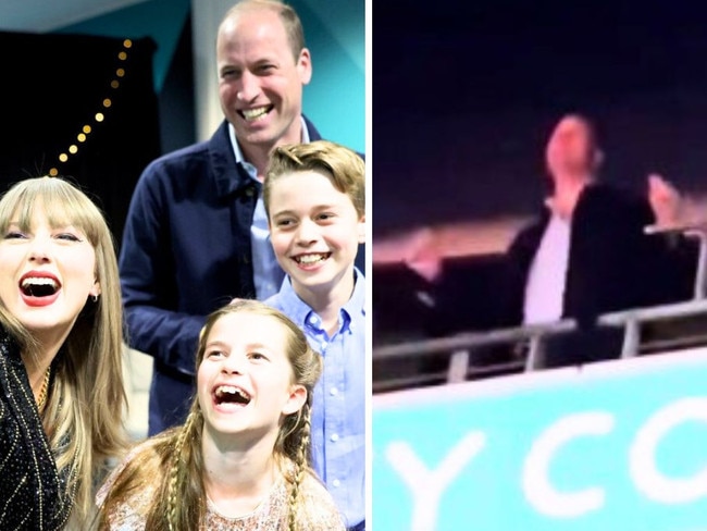 William and his kids at the Taylor Swift concert.