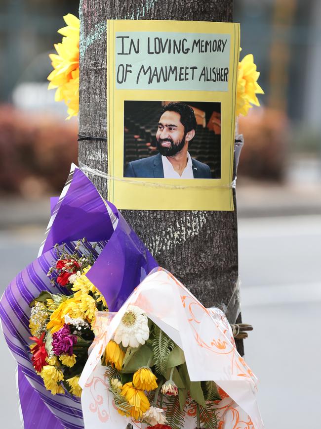 Tributes for Manmeet. Picture: Annette Dew