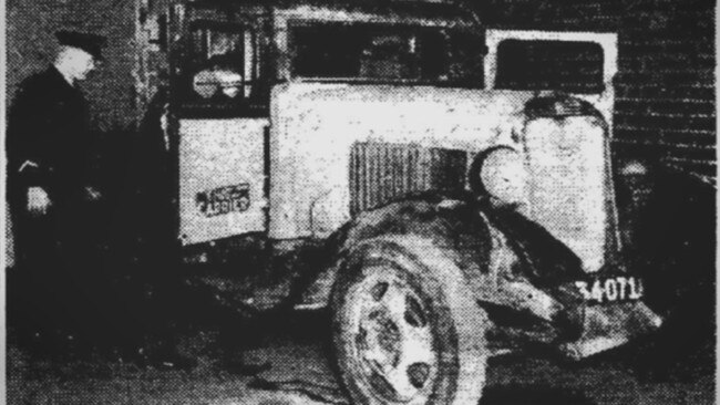 The truck in which Hull was shot and wounded in 1947. Picture: Trove