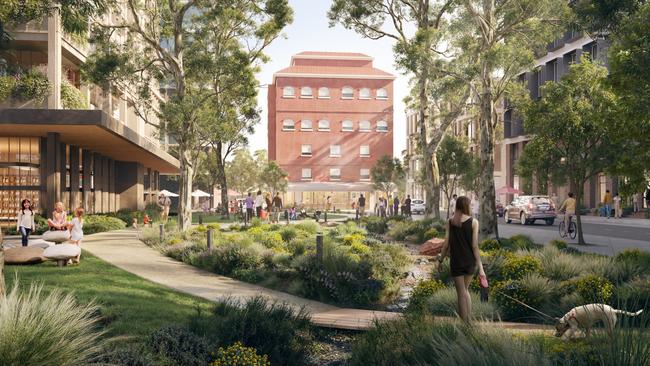 Artist impression of part of the proposed $1bn, 1000-home neighbourhood development on the old West End brewery site at Thebarton. Picture: Supplied