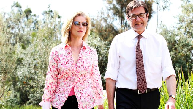 ABC news reader Juanita Phillips and partner Greg Combet. Picture: Craig Greenhill