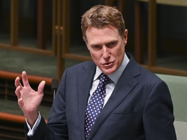 CANBERRA, AUSTRALIA - MARCH 29: Christian Porter MP, gives his Valedictory Speech at Parliament House on March 29, 2022 in Canberra, Australia. Treasurer Josh Frydenberg will deliver the Morrison government's fourth budget on Tuesday night with measures aimed at easing the growing cost-of-living for Australians expected to feature. The federal government has already made several pre-budget announcements, including funding for national infrastructure projects, new health funding and increased spending for veterans and defence. (Photo by Martin Ollman/Getty Images)