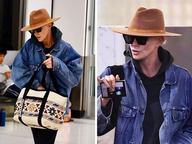 Charlize Theron leaves Sydney after filming wraps on Netflix movie.