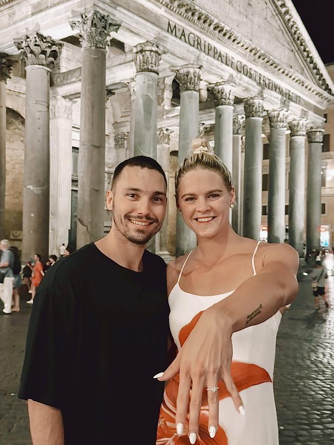 The couple got engaged in Rome. Picture: Supplied