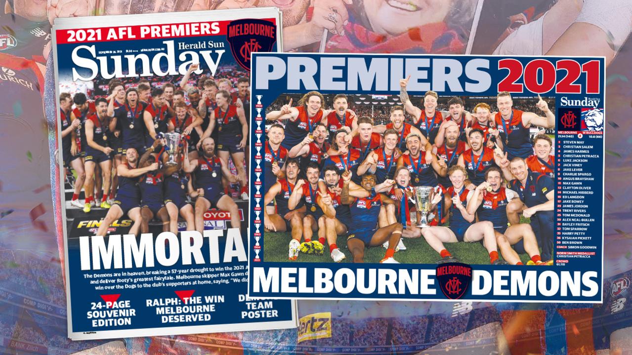 AFL Grand Final Souvenirs Posters, team downloads Daily Telegraph