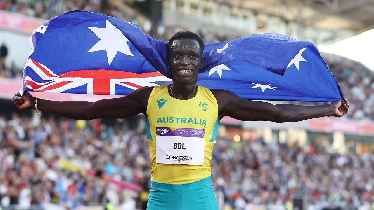 Peter Bol after finishing 2nd at the Commonwealth Games. Picture: Michael Klein