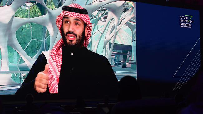 Saudi Crown Prince Mohammed bin Salman speaks during the Future Investment Initiative (FII) conference. Picture: AFP