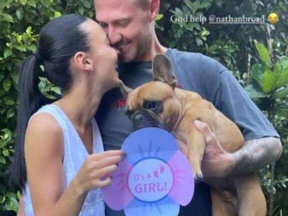 Charlie posed with the couple when they announced the gender of their baby to be. Picture: Instagram.