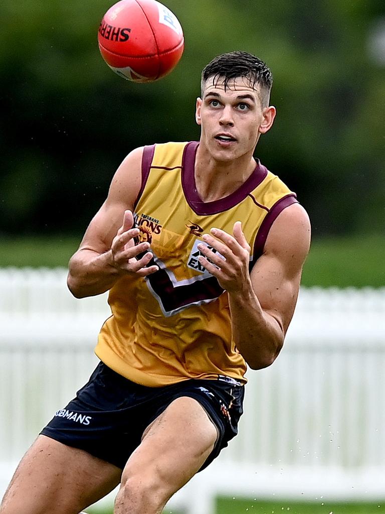 VFL star Mitch Cox training with Brisbane Lions.