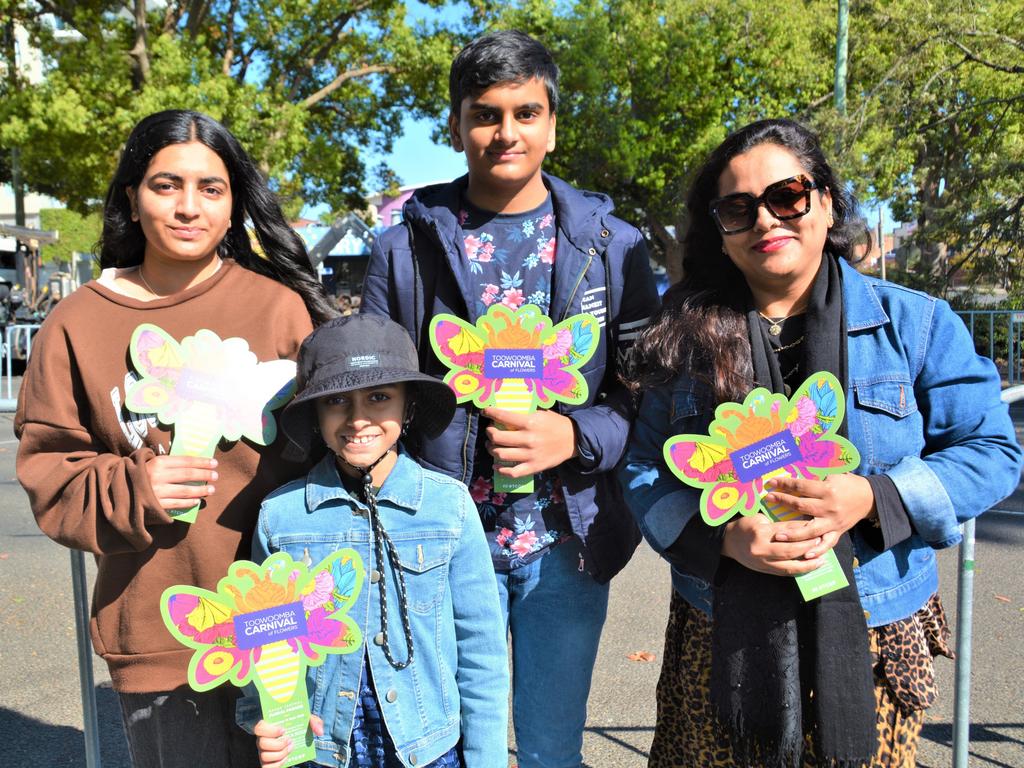 At the 2023 Grand Central Floral Parade are (from left) Urwah Gul, Ibreez Qadar, Ahmad Shakir and Farzana Amjad. Picture: Rhylea Millar