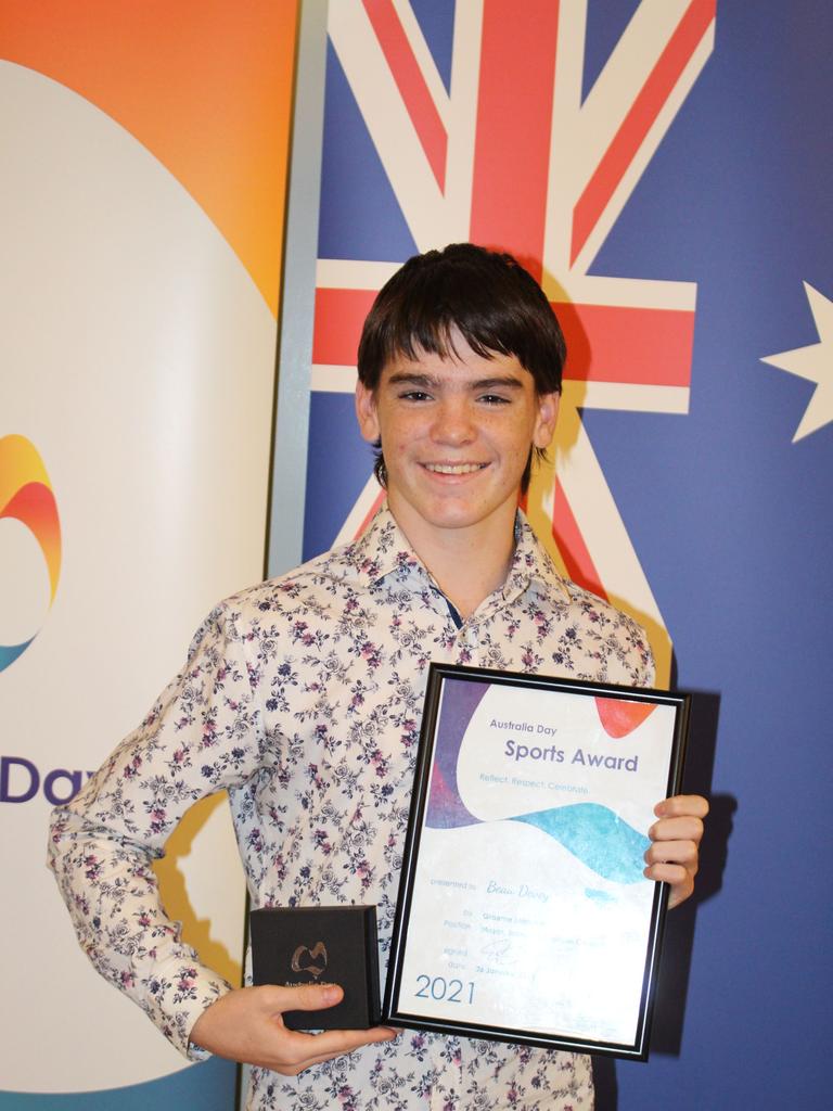 Somerset Sports Award: Beau Devey. Photo: Somerset Regional Council.