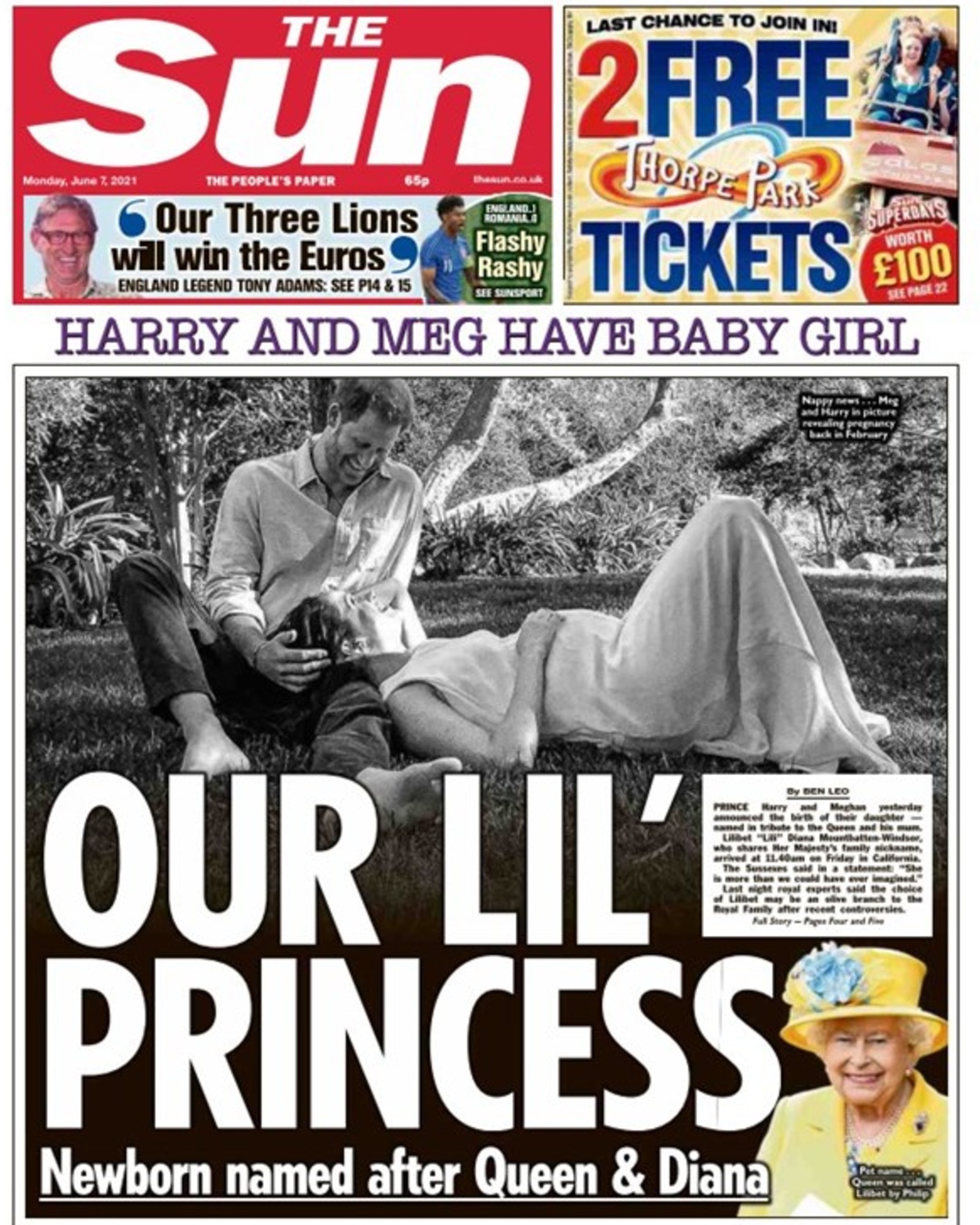 The Sun’s front page.