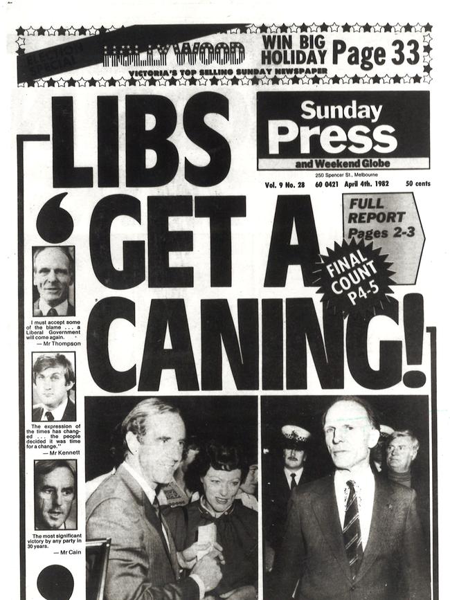 John Cain wins government for Labor in Victoria in 1982.