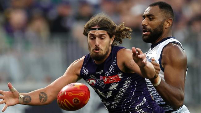 Luke Jackson is in strong form for Fremantle. Picture: Will Russell/AFL Photos via Getty Images