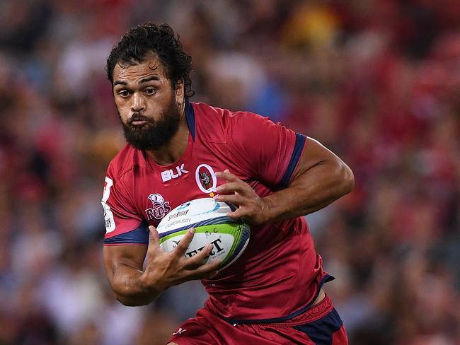 Reds player Karmichael Hunt during the 3rd round Super Rugby match between the Queensland Reds and the Canterbury Crusaders at Suncorp Stadium in Brisbane, Saturday, Mar. 11, 2017. (AAP Image/Dave Hunt) NO ARCHIVING, EDITORIAL USE ONLY