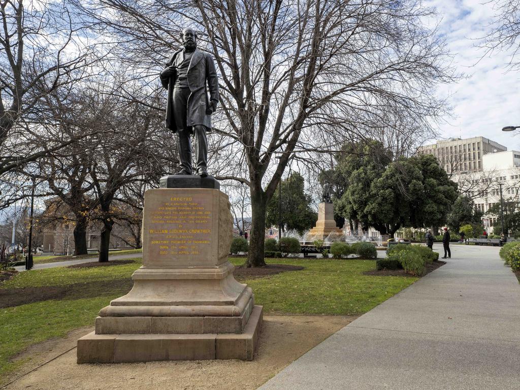 The William Crowther statue in Franklin Square, Hobart. Picture: Chris Kidd