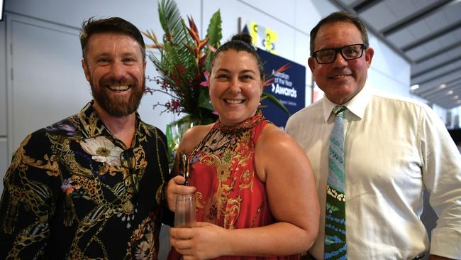 Briant Clark, Monica Bugno and Luke Gosling at the 2024 NT Australian of the Year Awards at the Darwin Convention Centre on Monday, November 6.