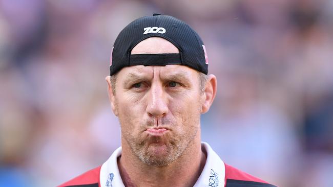 Reds coach Brad Thorn looks on during the Global Rugby Tens competition in Brisbane, Saturday, February 10, 2018. ( AAP Image/Dave Hunt) NO ARCHIVING, EDITORIAL USE ONLY