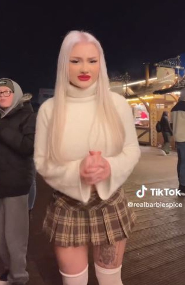 A UK woman says she was shamed for wearing a mini skirt while ice-skating in public – after a bitter 'Karen' complained to management about the garment. Picture: TikTok