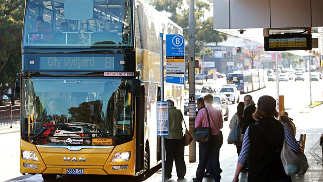 One of the B-Line buses in action at Warringah Mall. Picture: Adam Yip / Manly Daily