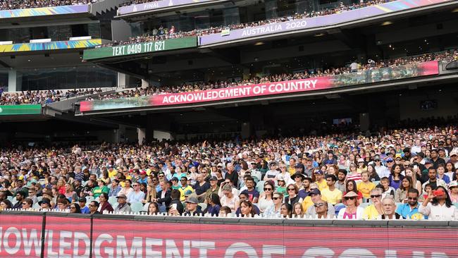 Fans packed into the MCG stands. Picture: AAP