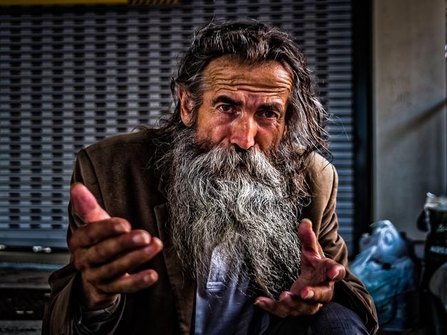 A portrait of local homeless man Michael. Picture: Jonathan Armstrong