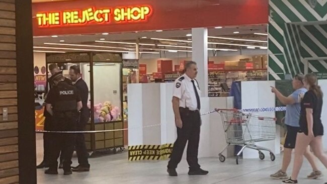 Stabbing at Munno Para Shopping Centre on Friday afternoon. Picture: Twitter/HannahFoord7