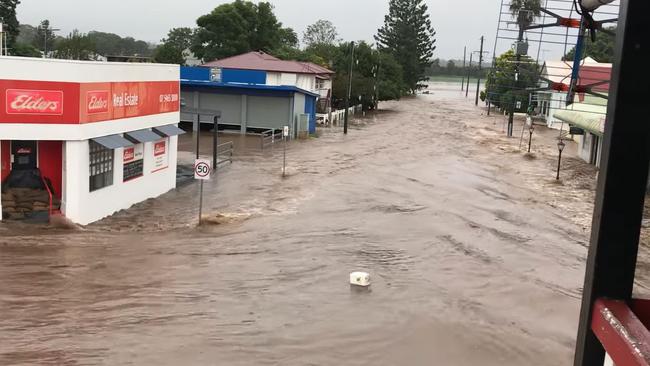 Just west of the Ipswich town of Rosewood, Laidley’s main street has been inundated by floodwaters as the Lockyer Valley has been hit much harder than the February-March floods. Grantham has also been heavily impacted.