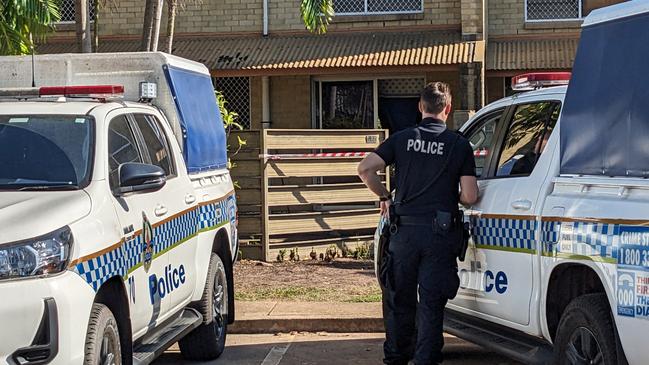 NT Police investigating the death of the woman in Malak last week. Picture: Jason Walls