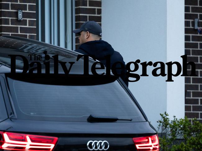 Jarryd Hayne went supermarket shopping with his wife and child on Thursday. Picture: Matrix