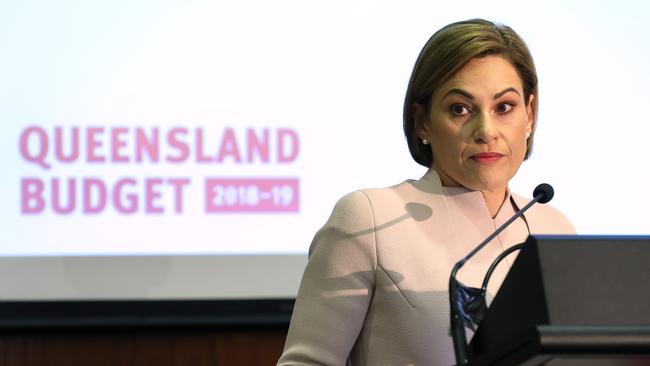 Treasurer Jackie Trad, Budget lock up, Parliament House Annex, Brisbane. Photographer: Liam Kidston