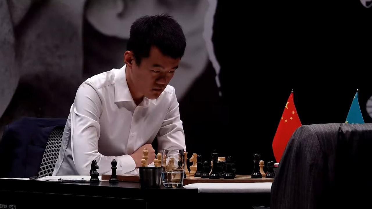 China's Ding Liren plays against Russia's Ian Nepomniachtchi