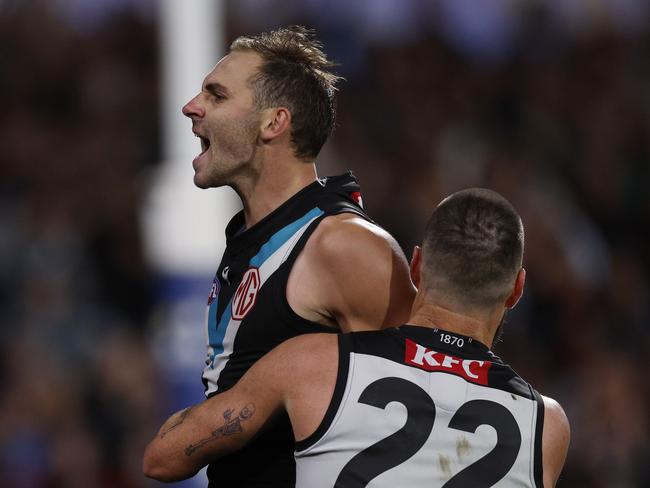 Port Adelaide’s Jeremy Finlayson has been suspended for three games after the utility uttered a gay slur against an Essendon player. Picture: Michael Klein