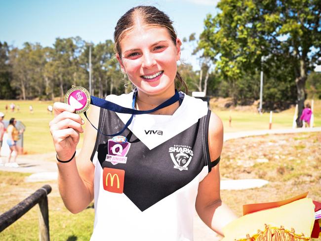 Mikayla Nurse of Southport Sharks won the best on ground for the Under 15 Girls Div 1 grand final for SEQJ Gold Coast Northern Rivers: Picture: Supplied