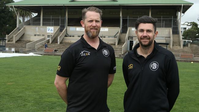 Brunswick retirees Liam Murphy and Leigh Brennan. Picture: Hamish Blair