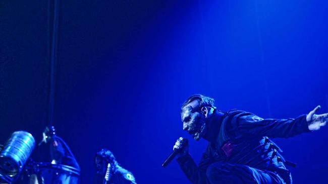 Slipknot frontman Corey Taylor during their set at the Brisbane Entertainment Centre. Picture: Asagai Images