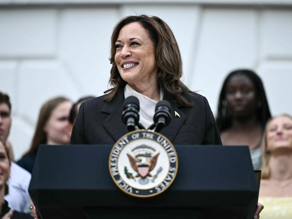 US Vice President Kamala Harris speaks on the South Lawn of the White House in Washington, DC. Picture: AFP