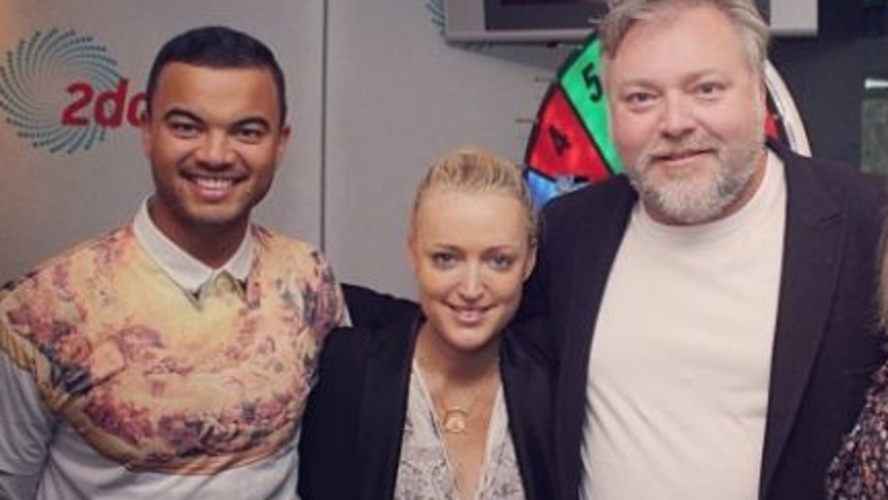 Kyle and Jackie O with Guy Sebastian on their last day at 2Day FM in 2013.