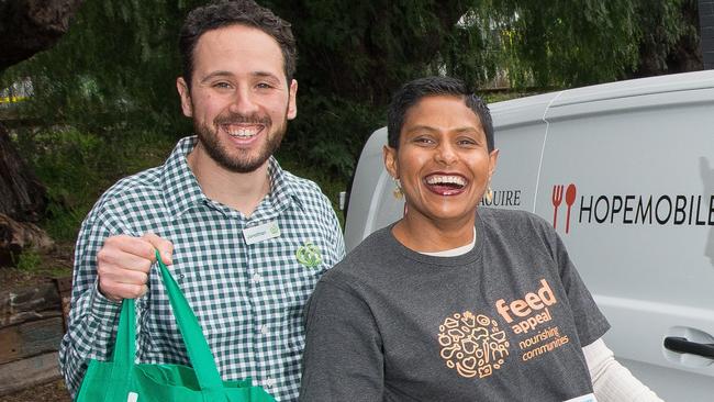 Woolworths Victorian Operations Manager Johnathon Gretch and Feed Appeal chief executive Katherine Gokavi-Whaley hope the 2020 Feed Appeal will help feed those most in need