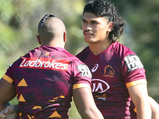 Brendan Piakura, Brisbane Broncos training, Red Hill. Photographer: Liam Kidston.